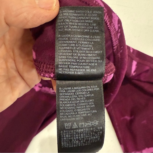 The North Face Pulse Leggings Purple Camouflage Running Tights Women’s Size L - Picture 11 of 12